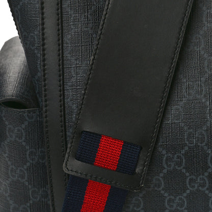 Gucci GG Supreme Monogram Web Messenger Diaper Bag Black Grey 9 of 10