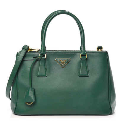 Prada Saffiano Small Galleria Double Zip Tote Biliardo 1 of 17