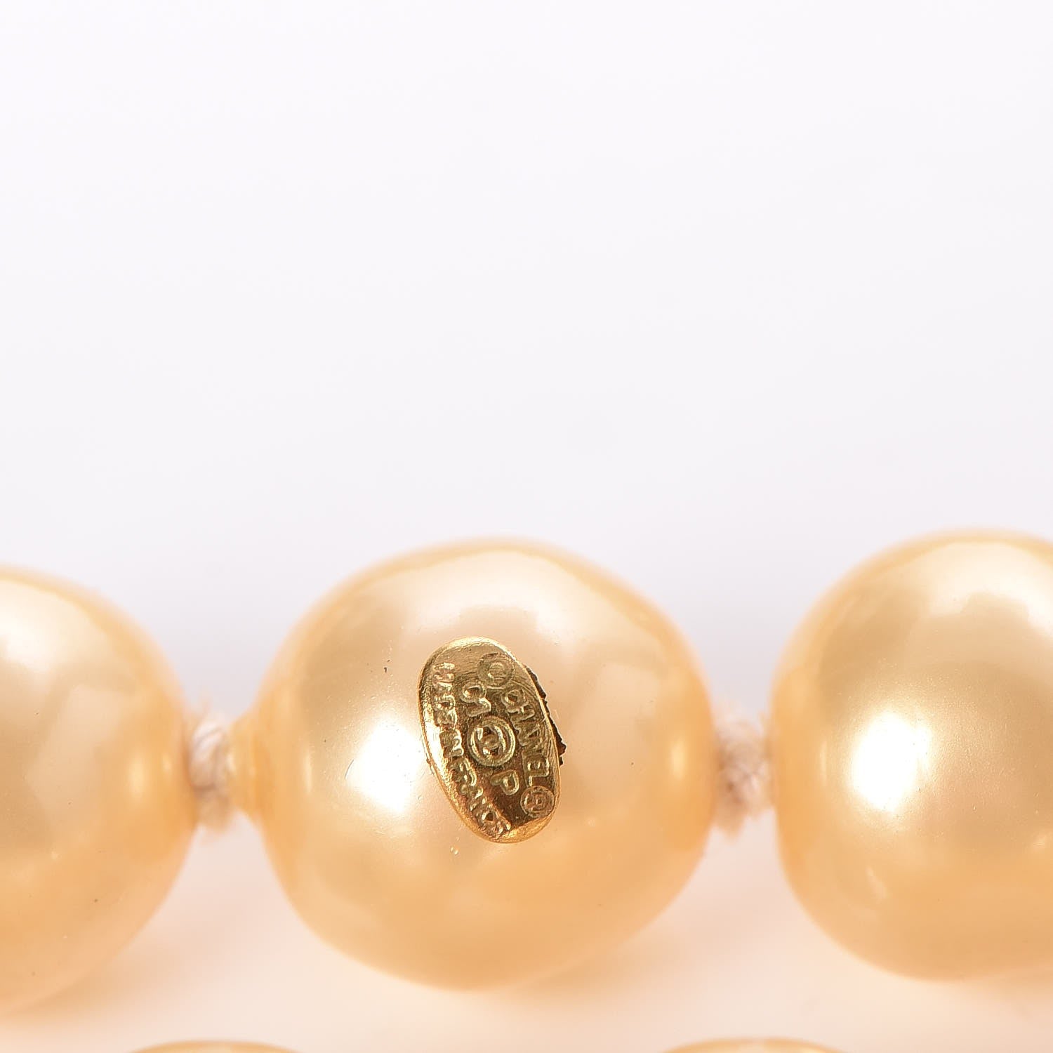 Chanel Pearl Long Necklace Gold 4 of 9