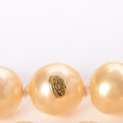 Chanel Pearl Long Necklace Gold 4 of 9