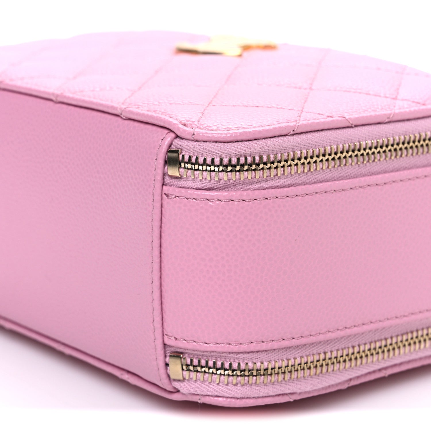 Chanel Caviar Quilted Pick Me Up Small Vanity Case Dark Pink 10 of 10