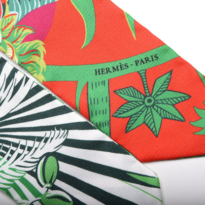 Hermes Silk Mythiques Phoenix Coloriages Twilly Blanc Vert Rouge 5 of 5