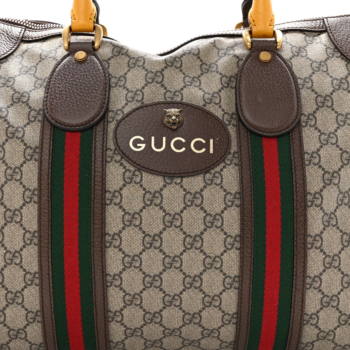 Soft GG Supreme Monogram Web Neo Vintage Duffle Bag Beige New Acero Crop