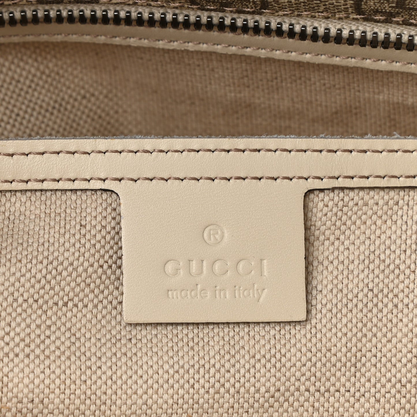 GG Supreme Monogram Medium Zippered Shopping Tote Off White