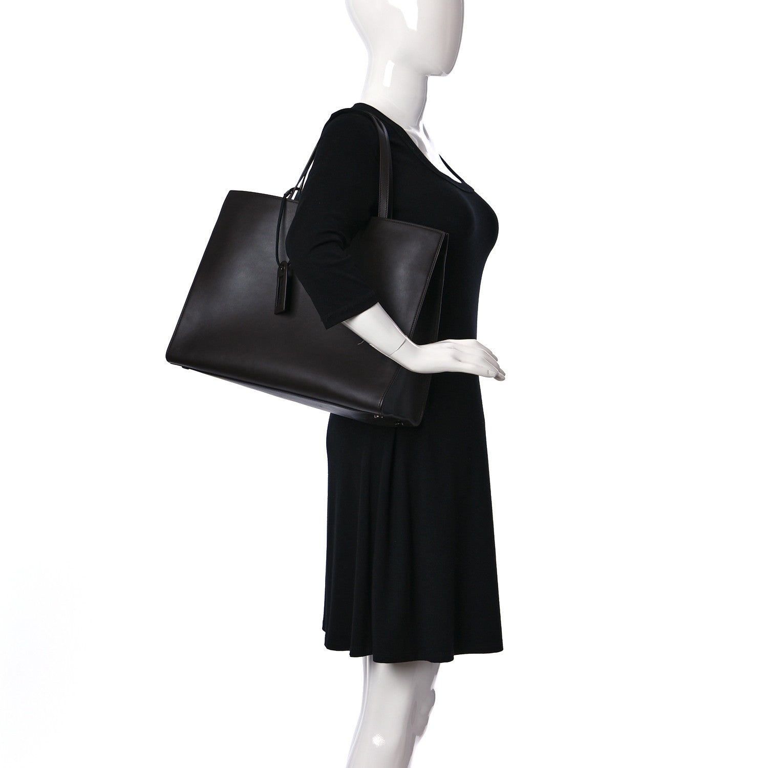Tom Ford Calfskin Natalia Tote Dark Brown 2 of 9