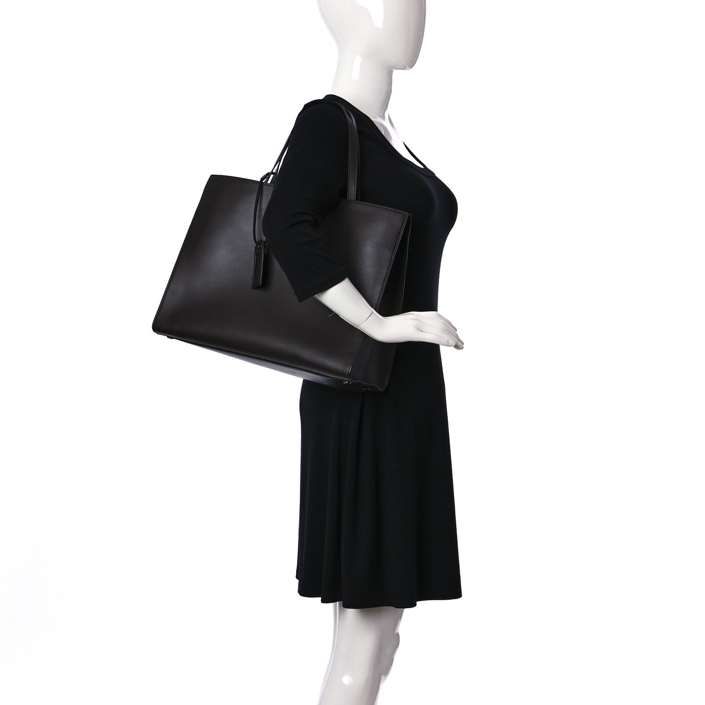 Calfskin Natalia Tote Dark Brown