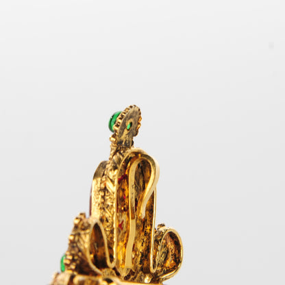Chanel Enamel Gripoix Poured Glass Brooch Gold 5 of 5