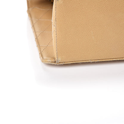 Chanel Caviar Stitched Jumbo Single Flap Beige 11 of 17
