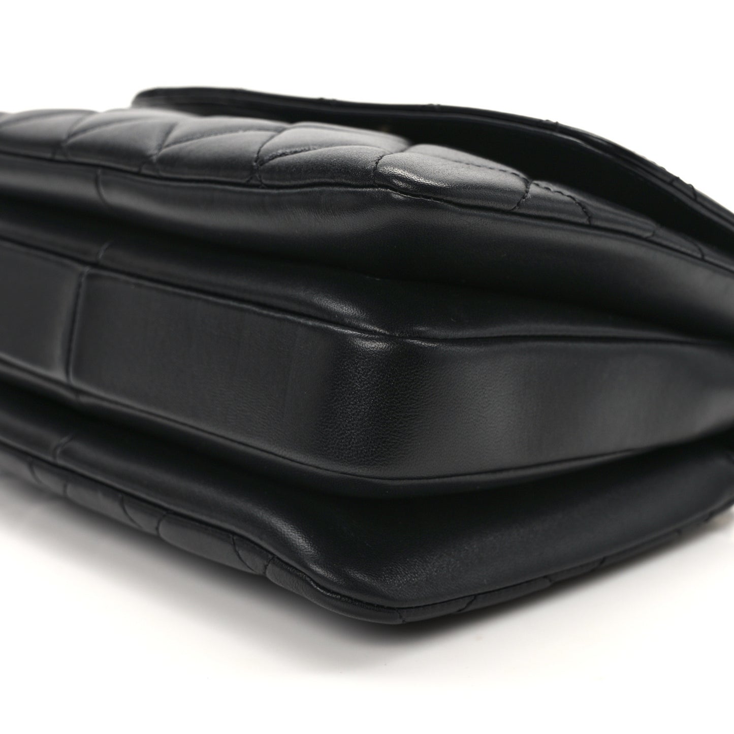 Lambskin Quilted Small Trendy CC Dual Handle Flap Bag Black