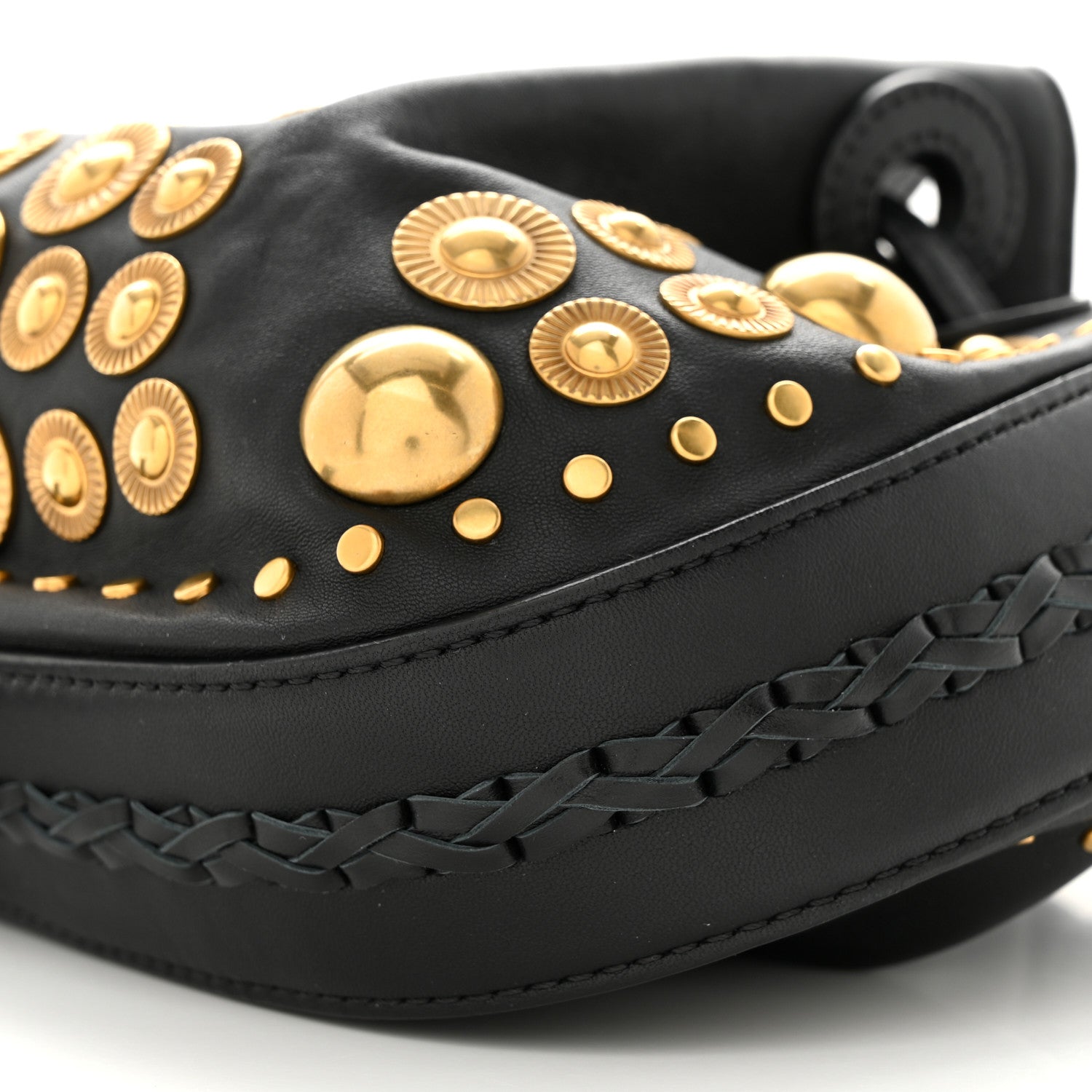 Chloe Lambskin Studded Small Inez Drawstring Bag Black 9 of 14