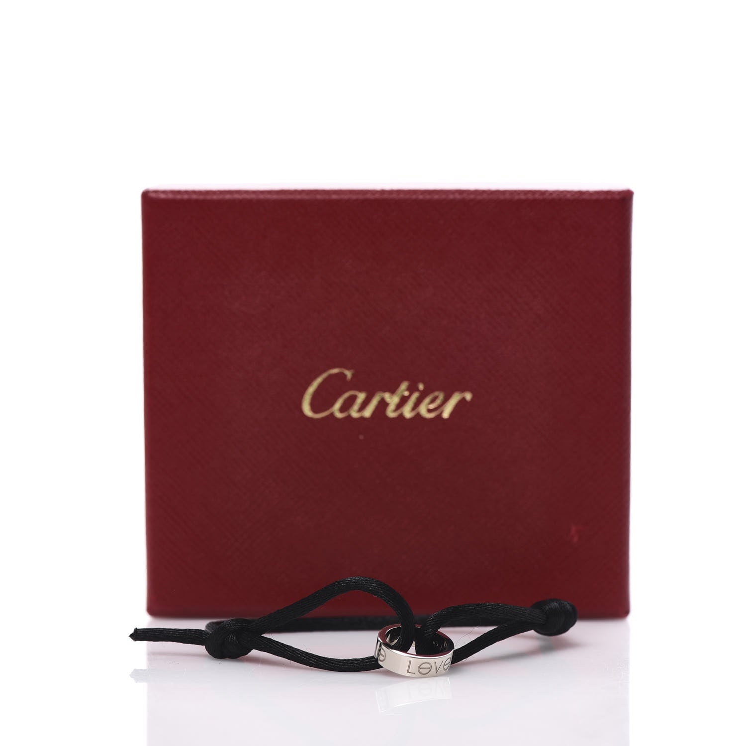 Cartier 18K White Gold Charity LOVE Adjustable Cord Bracelet Black 6 of 6