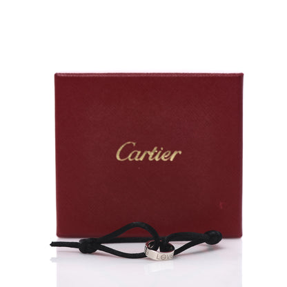 Cartier 18K White Gold Charity LOVE Adjustable Cord Bracelet Black 6 of 6