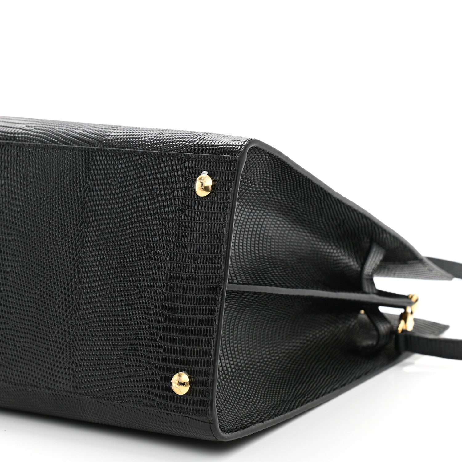 Burberry Calfskin Lizard Embossed Large Title Tote Black 11 of 11