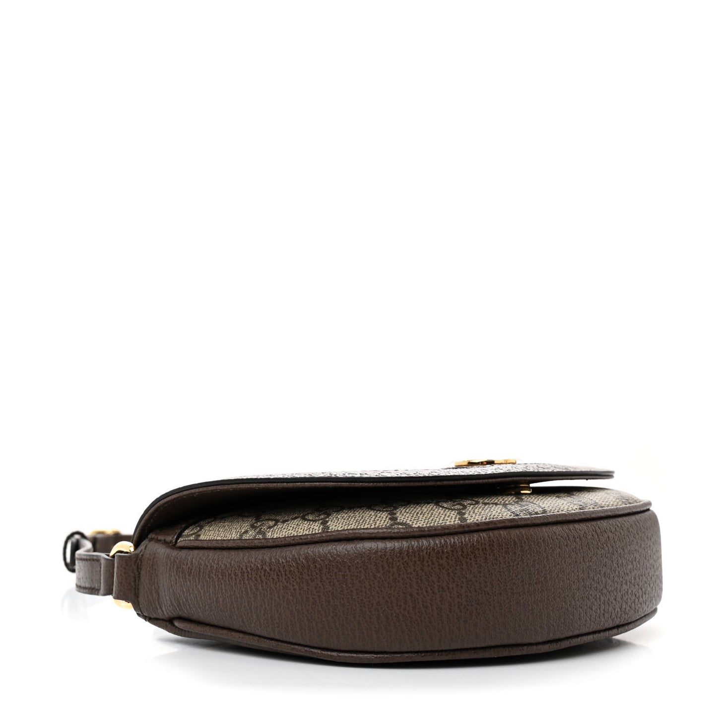 GG Supreme Monogram Textured Dollar Calfskin Web Mini Ophidia Flap Shoulder Bag Beige Ebony New Acero