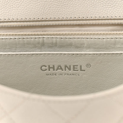 Chanel Caviar Quilted Jumbo Single Flap Bijoux Chain Ivory 6 of 14