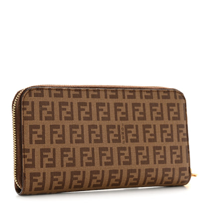 Fendi Zucchino Spalmati Forever Zip Around Wallet Nocciola 3 of 11