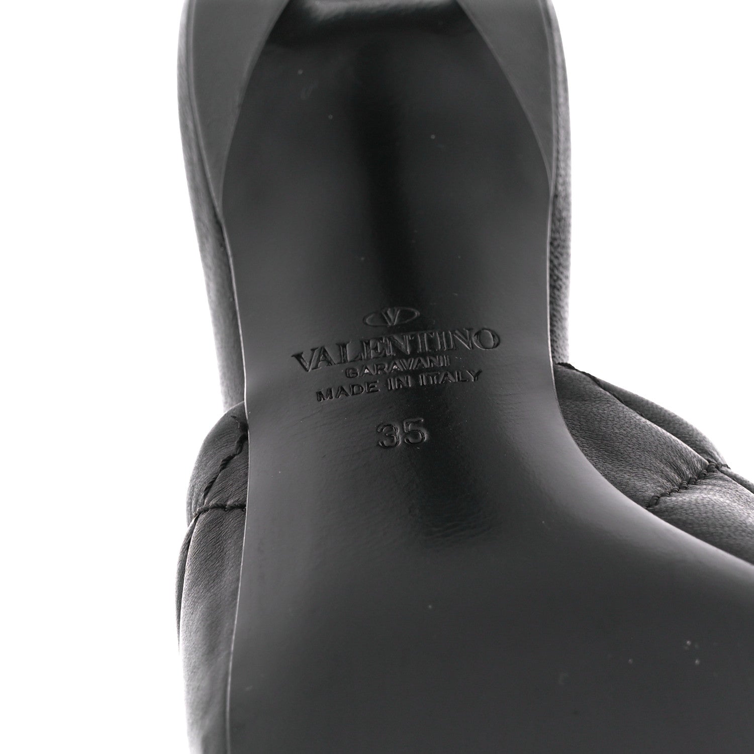Valentino Garavani Nappa Quilted Monochrome Roman Stud 65mm Slide Sandals 35 Black 6 of 9