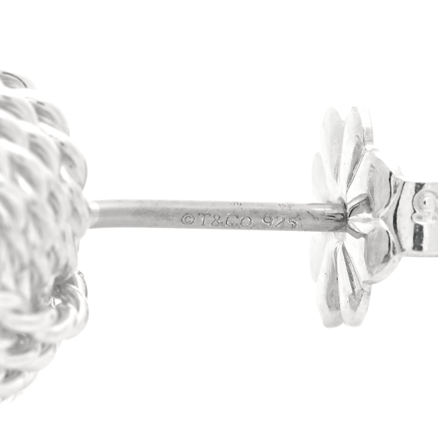 Tiffany Sterling Silver Twist Knot Earrings 4 of 5