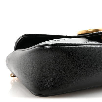Gucci Calfskin Matelasse Super Mini GG Marmont Shoulder Bag Black 9 of 11