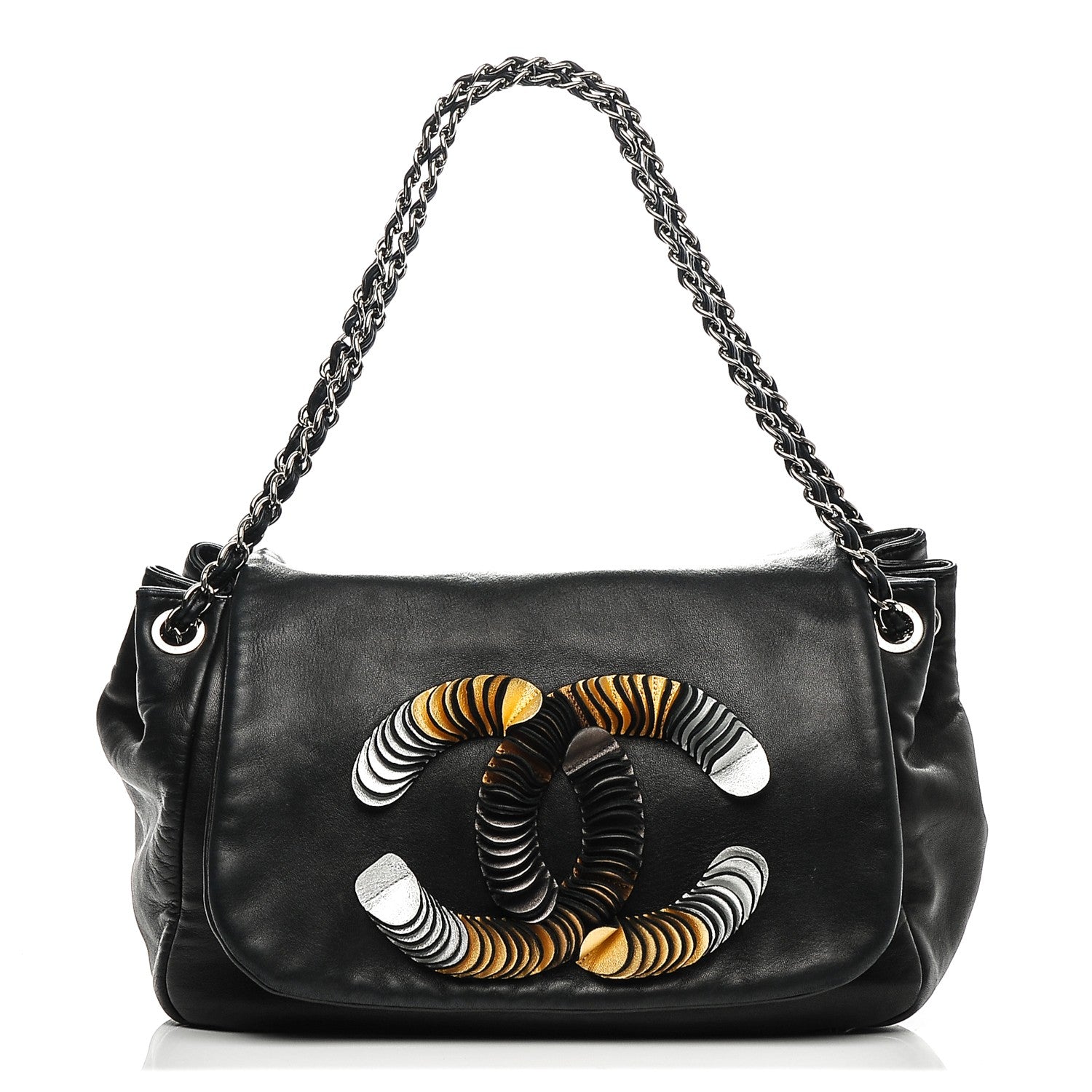 Chanel Lambskin CC Disc Accordion Flap Black 1 of 9