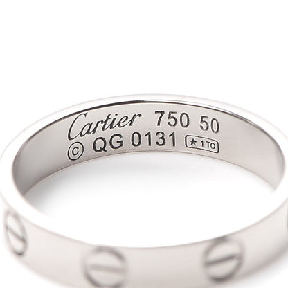 Cartier 18K White Gold 3.5mm LOVE Wedding Band Ring 50 5.25 4 of 5