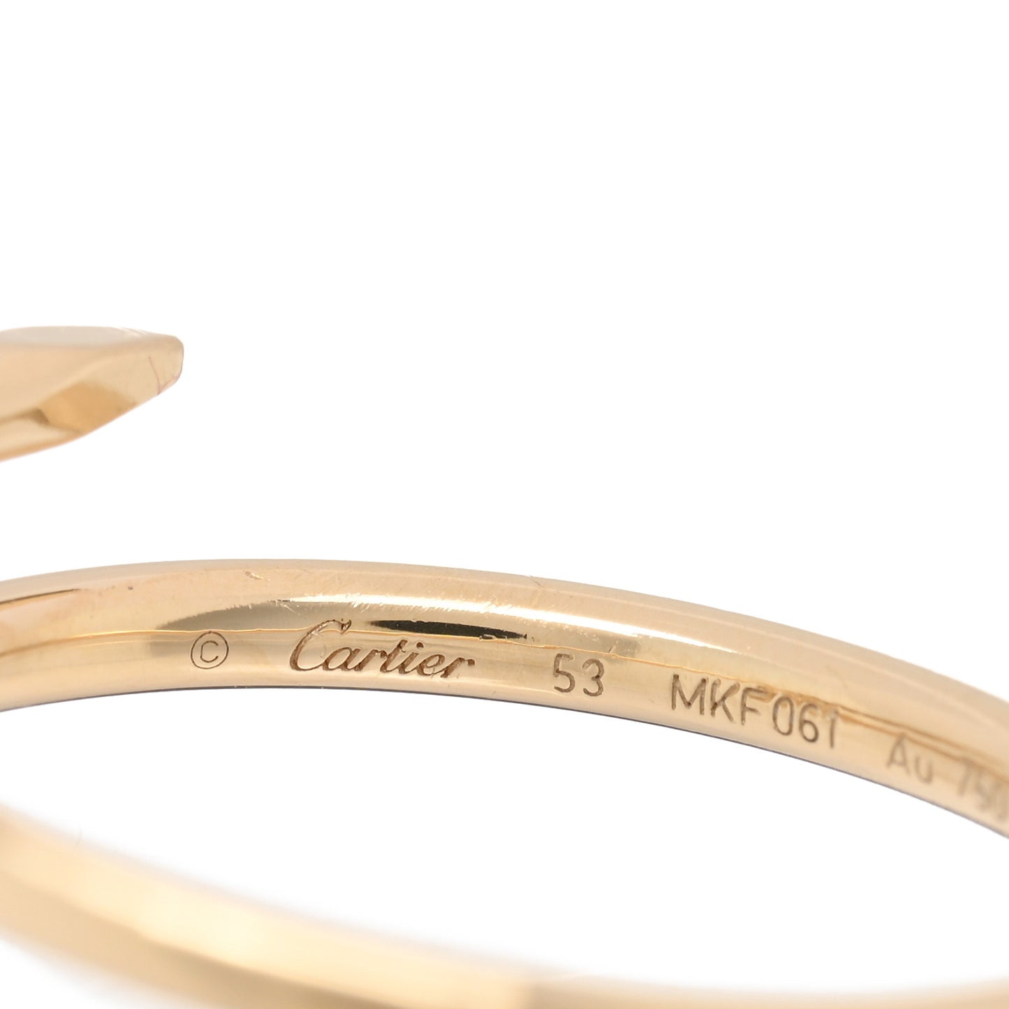 18K Yellow Gold Small Juste Un Clou Ring 53 6.25