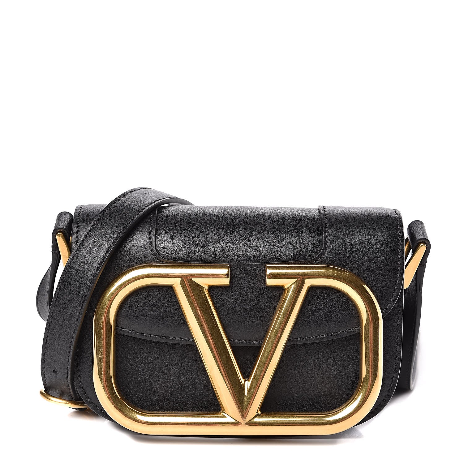 Valentino Garavani Calfskin Small Supervee Crossbody Bag Black 1 of 10