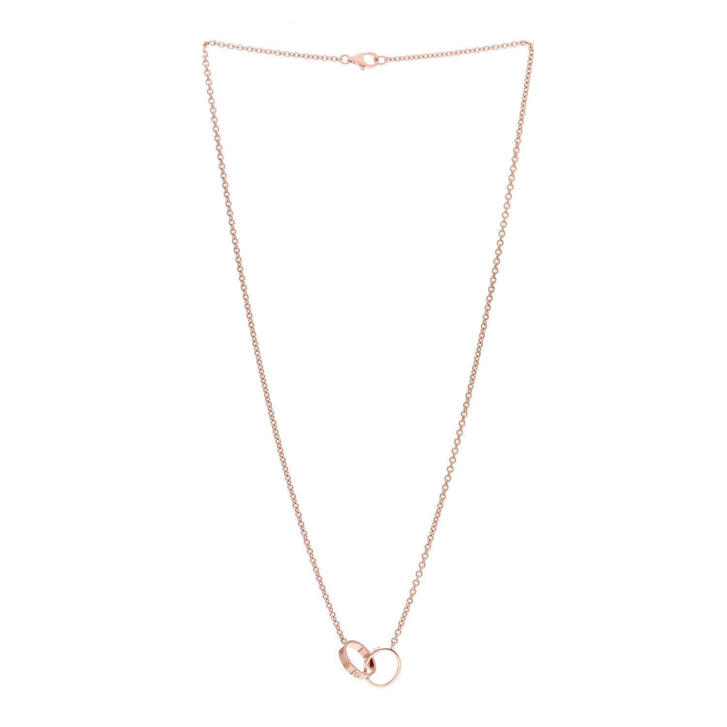 Cartier 18K Pink Gold Interlocking LOVE Necklace 3 of 4