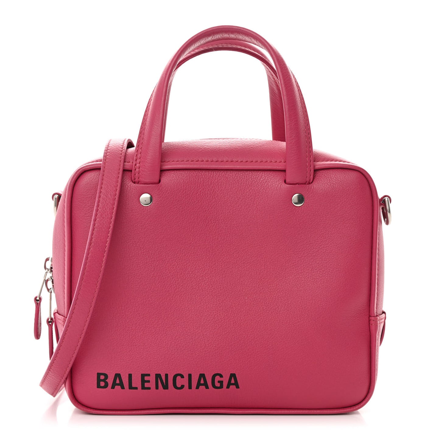 Shiny Day Calfskin XS Triangle Square Bag Pink