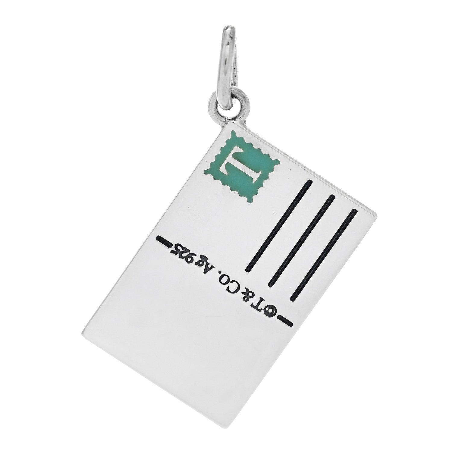 Tiffany Sterling Silver Enamel Las Vegas Postcard Charm Blue 3 of 4