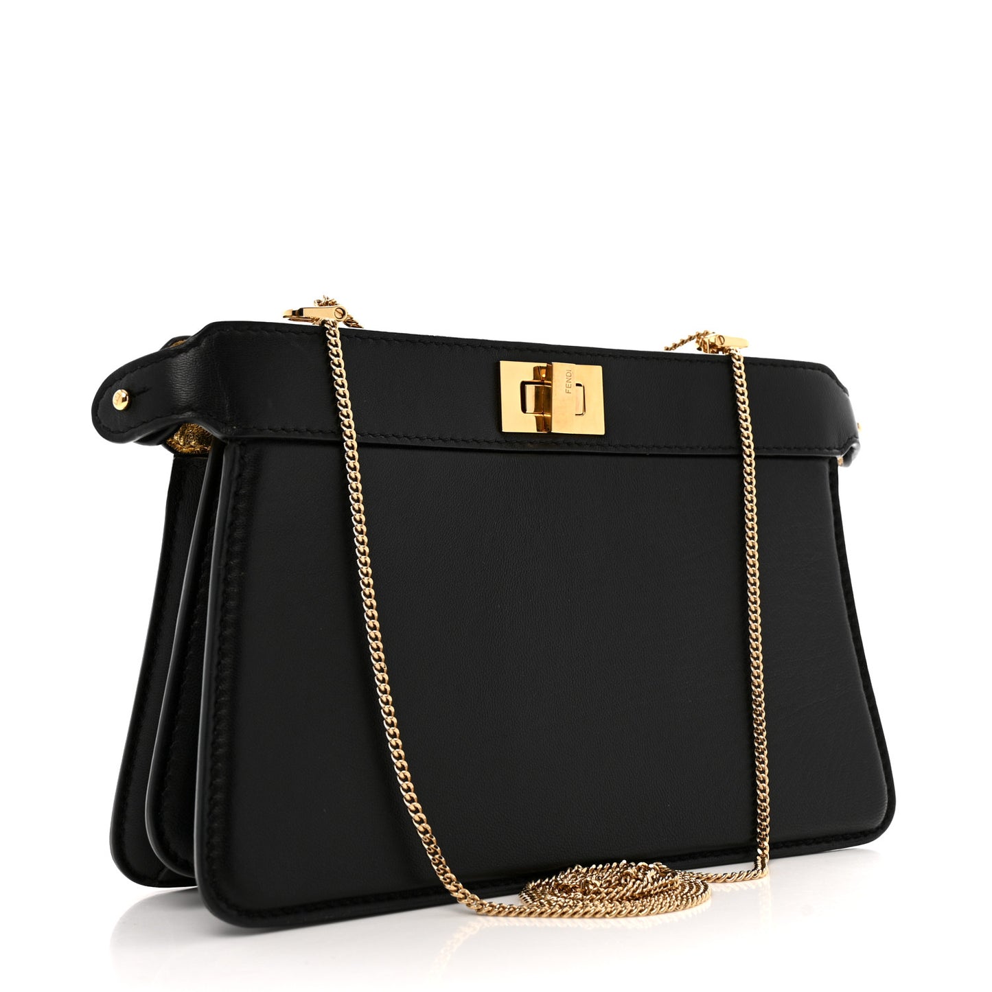 Nappa Small Peekaboo I SEE U East West Chain Satchel Black