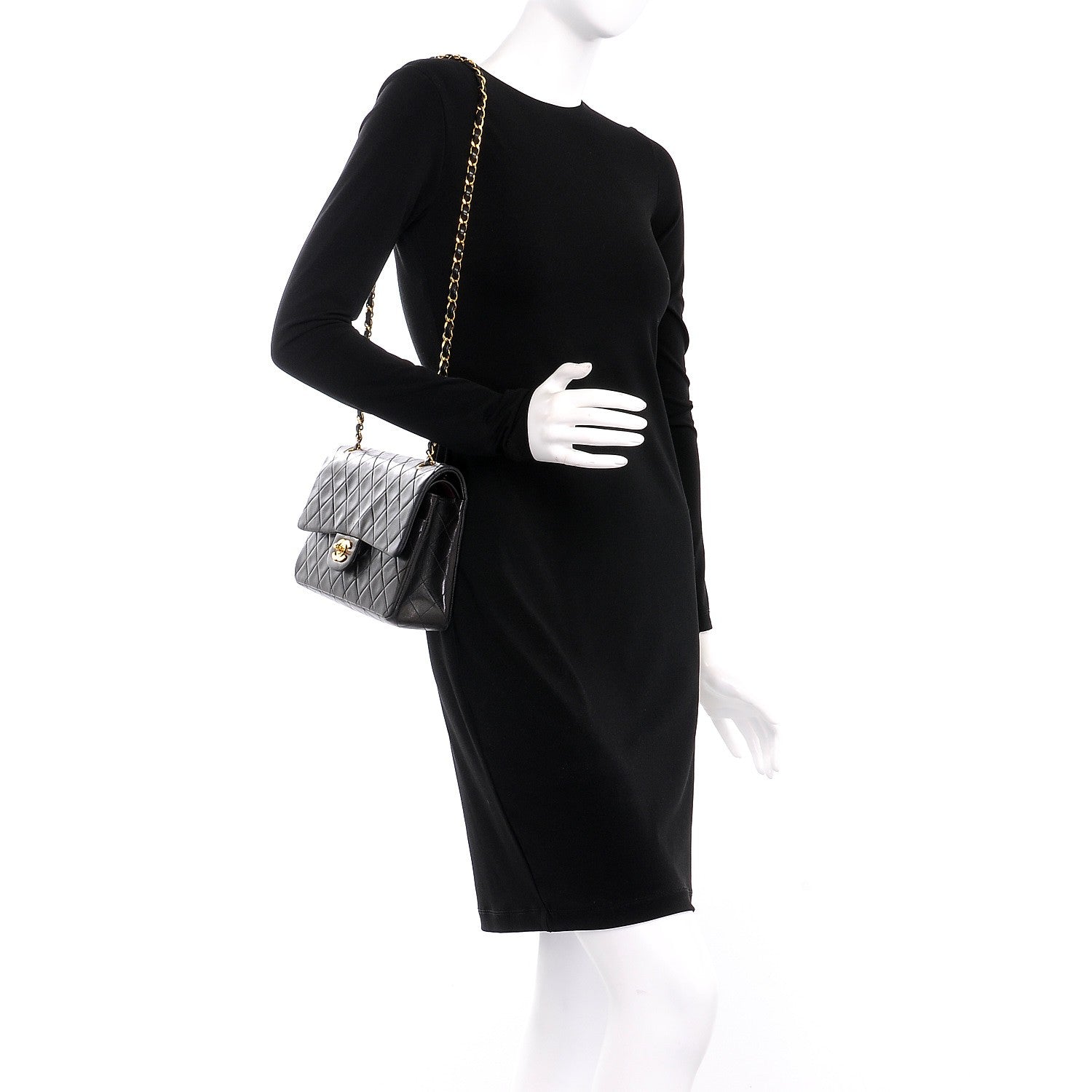 Chanel Lambskin Quilted Medium Double Flap Black 2 of 10