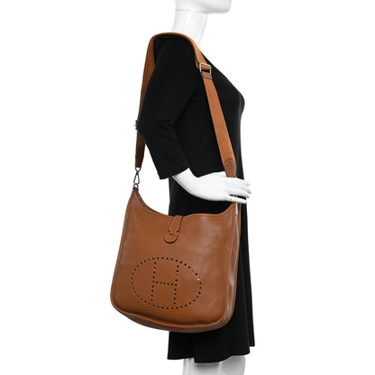 Hermes Taurillon Clemence Evelyne III GM Gold 2 of 13