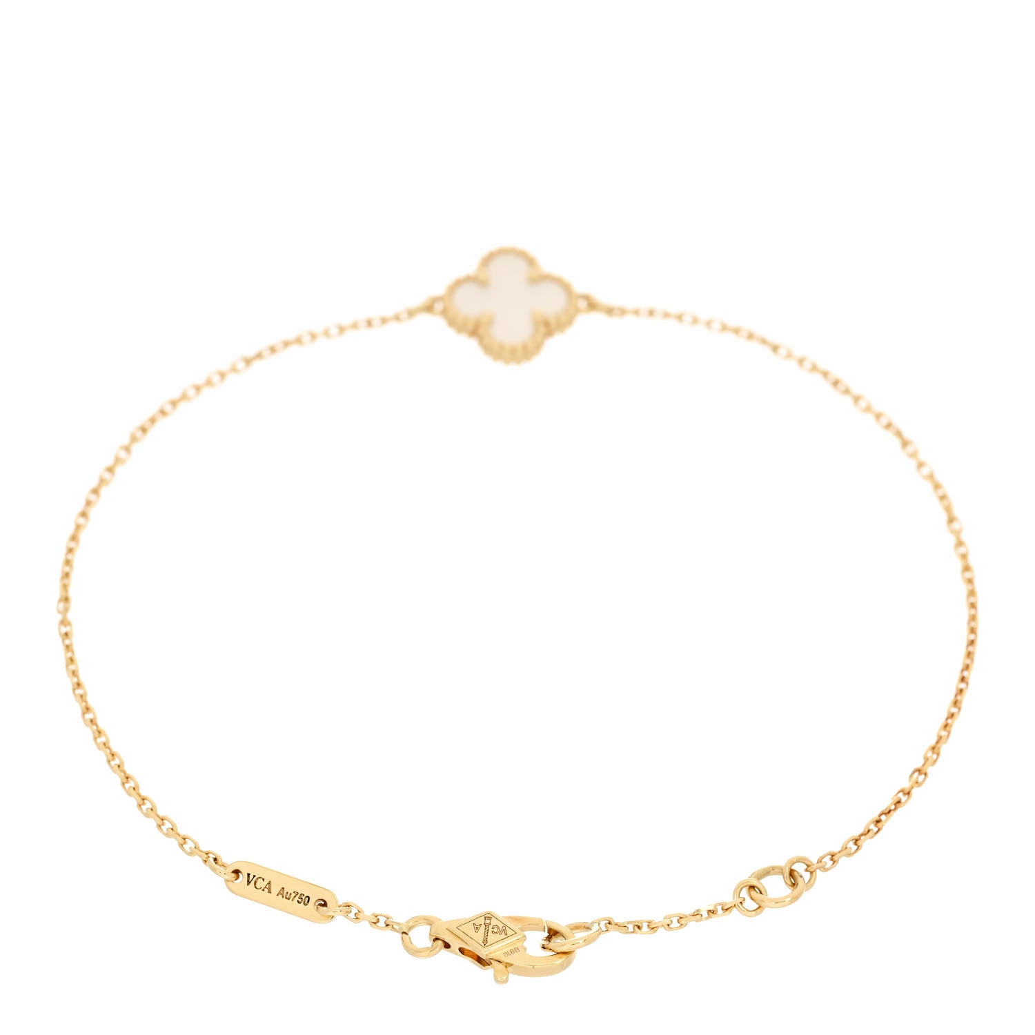 Van Cleef & Arpels 18K Yellow Gold Mother of Pearl Sweet Alhambra Bracelet 2 of 5