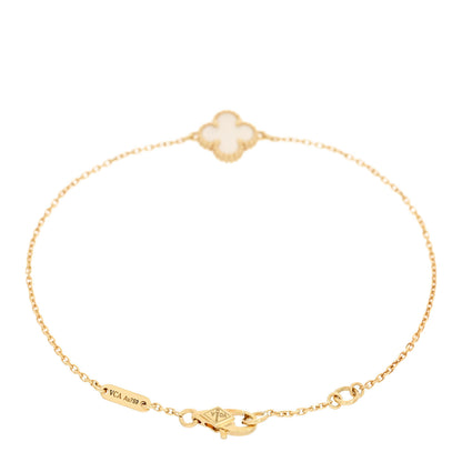 Van Cleef & Arpels 18K Yellow Gold Mother of Pearl Sweet Alhambra Bracelet 2 of 5