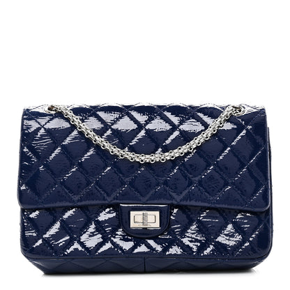 Chanel Distressed Patent Quilted 2.55 Reissue 226 Flap Blue 1 of 9