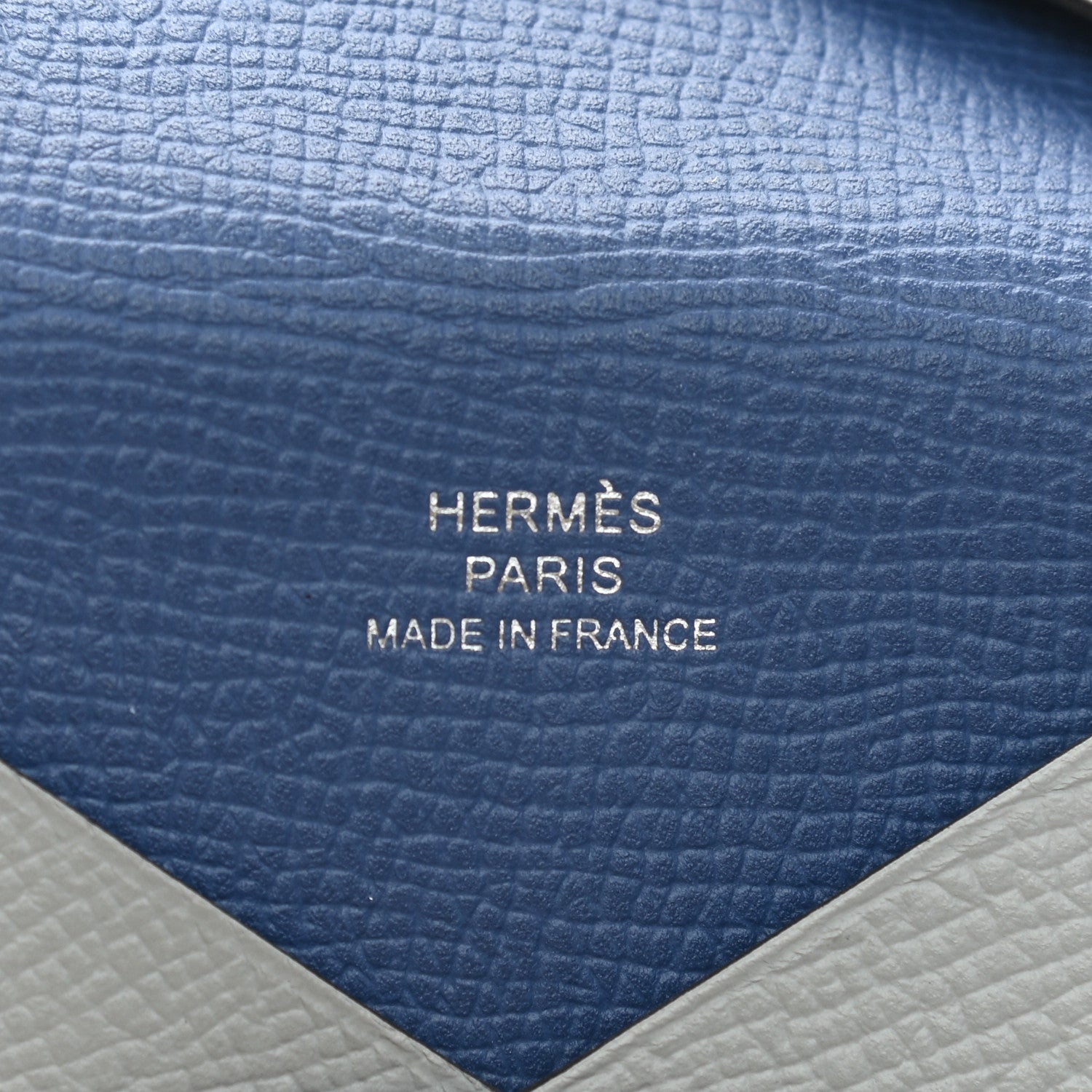 Hermes Epsom Verso Calvi Card Case Bleu Glacier Bleu Brighton 7 of 8