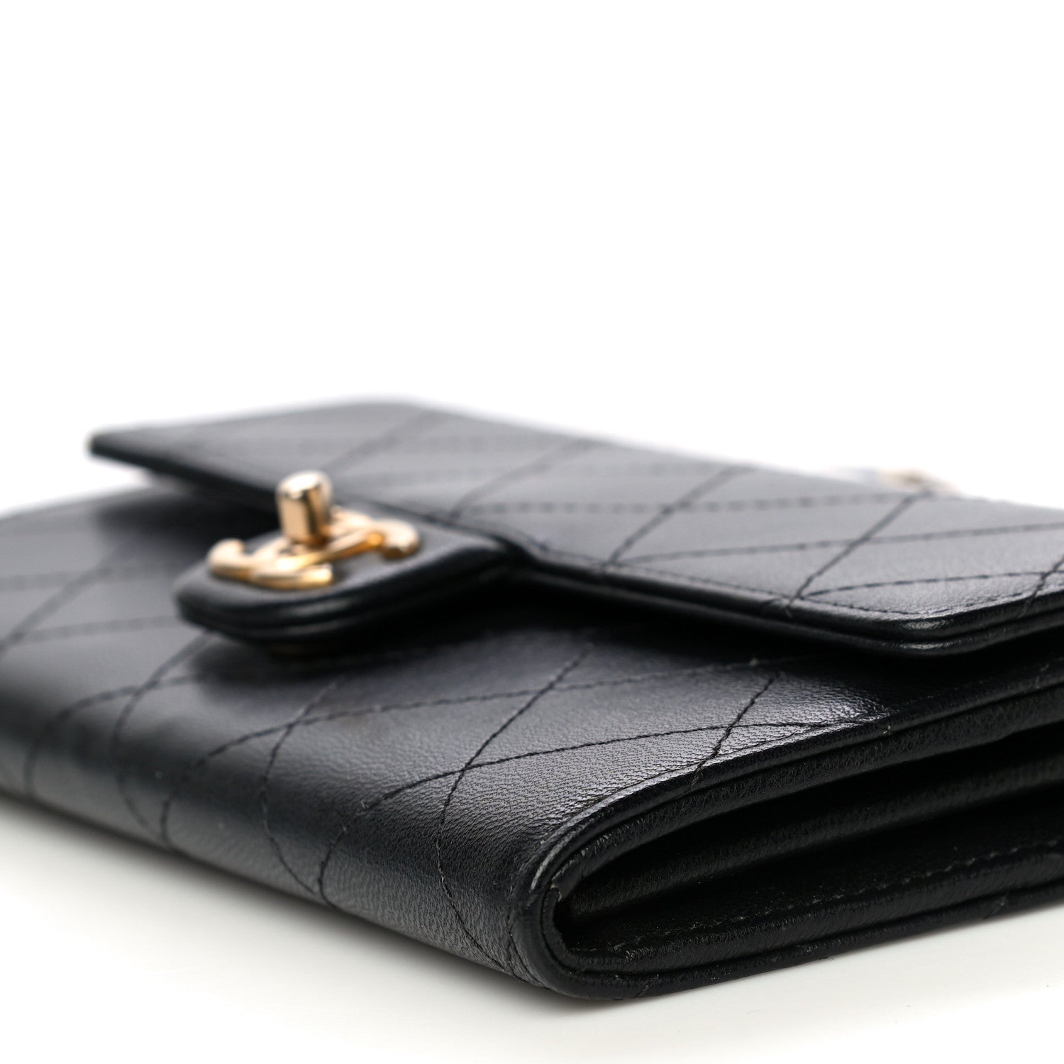 Chanel Goatskin Quilted Chic Pearls Clutch With Chain Black 12 of 15