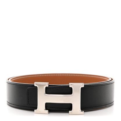 Hermes Chamonix 135 Togo Constance Belt 85 34 Black Gold 1 of 7