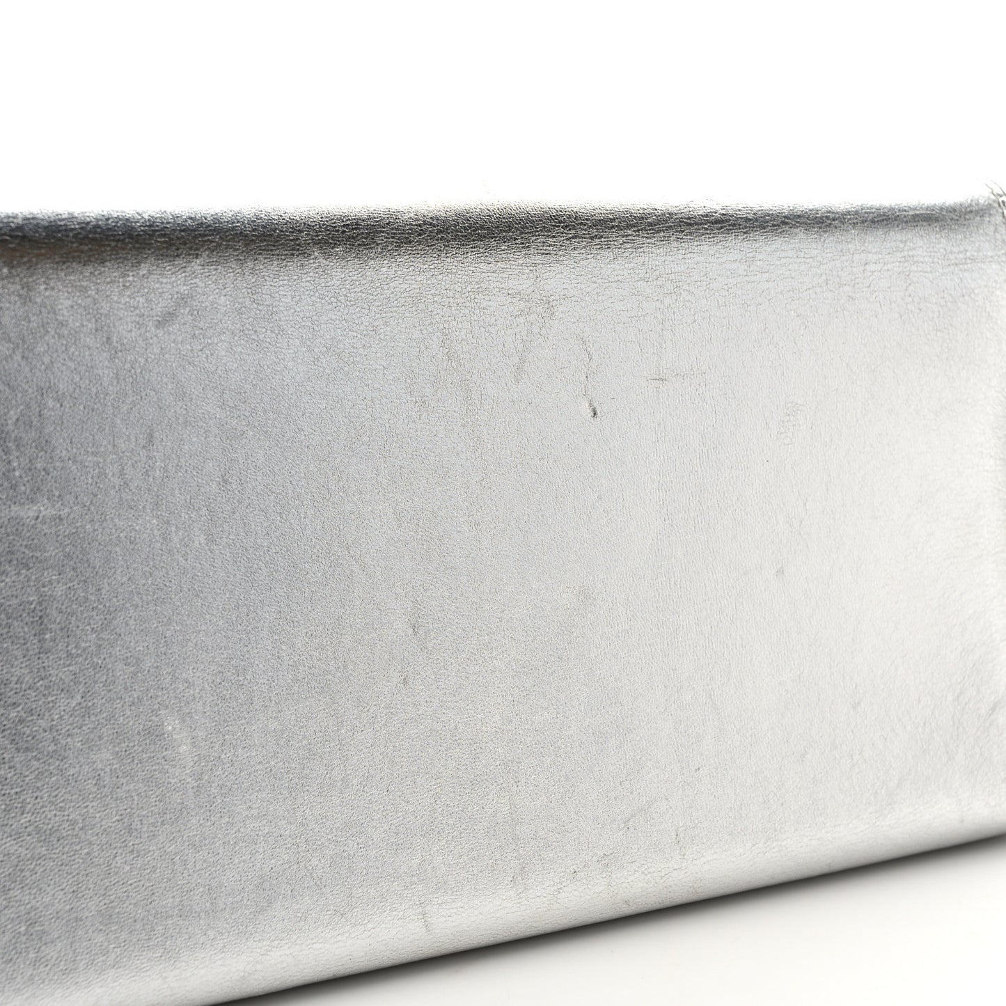 Metallic Calfskin Classic Monogram Cassandre Clutch Silver