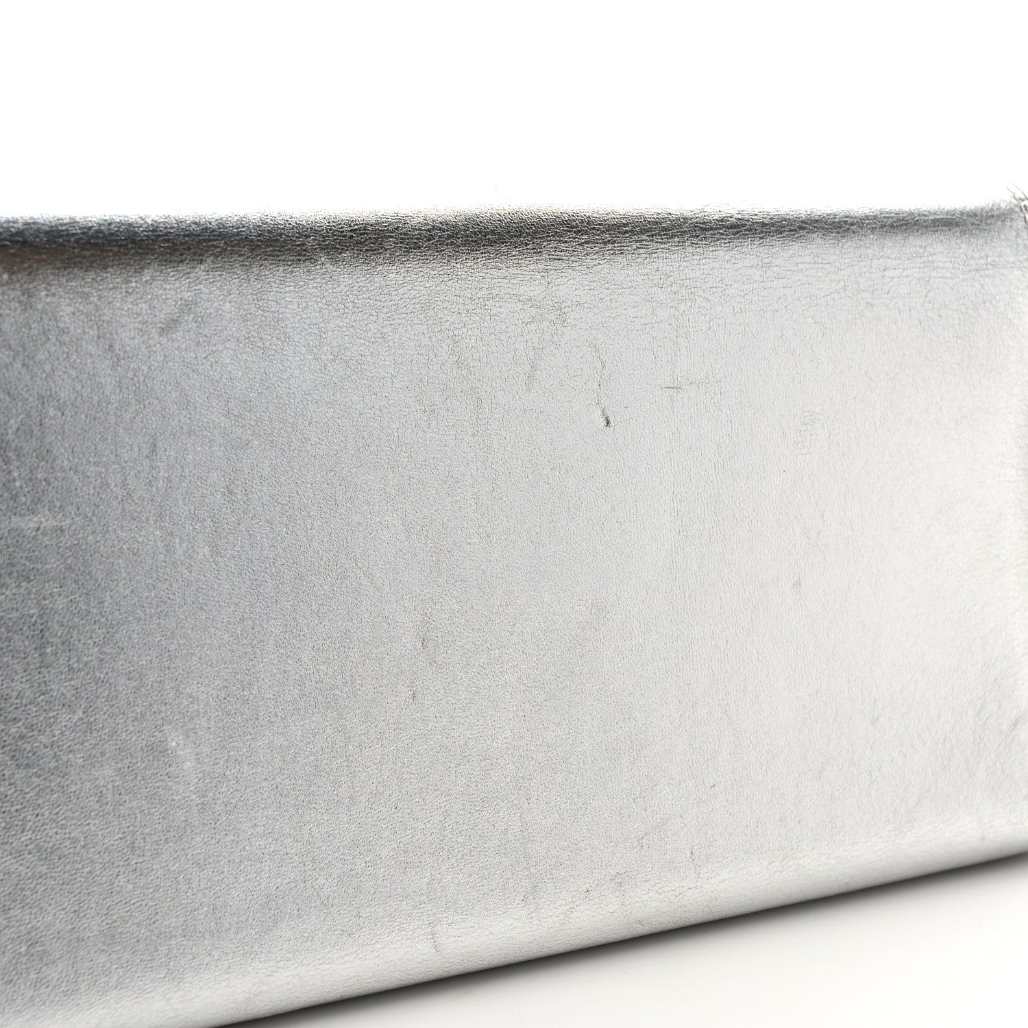 Saint Laurent Metallic Calfskin Classic Monogram Cassandre Clutch Silver 7 of 8