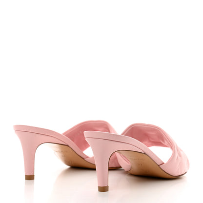 Louis Vuitton Lambskin Embossed Monogram Revival Mid Heel Mules 37 Rose Claire 4 of 9