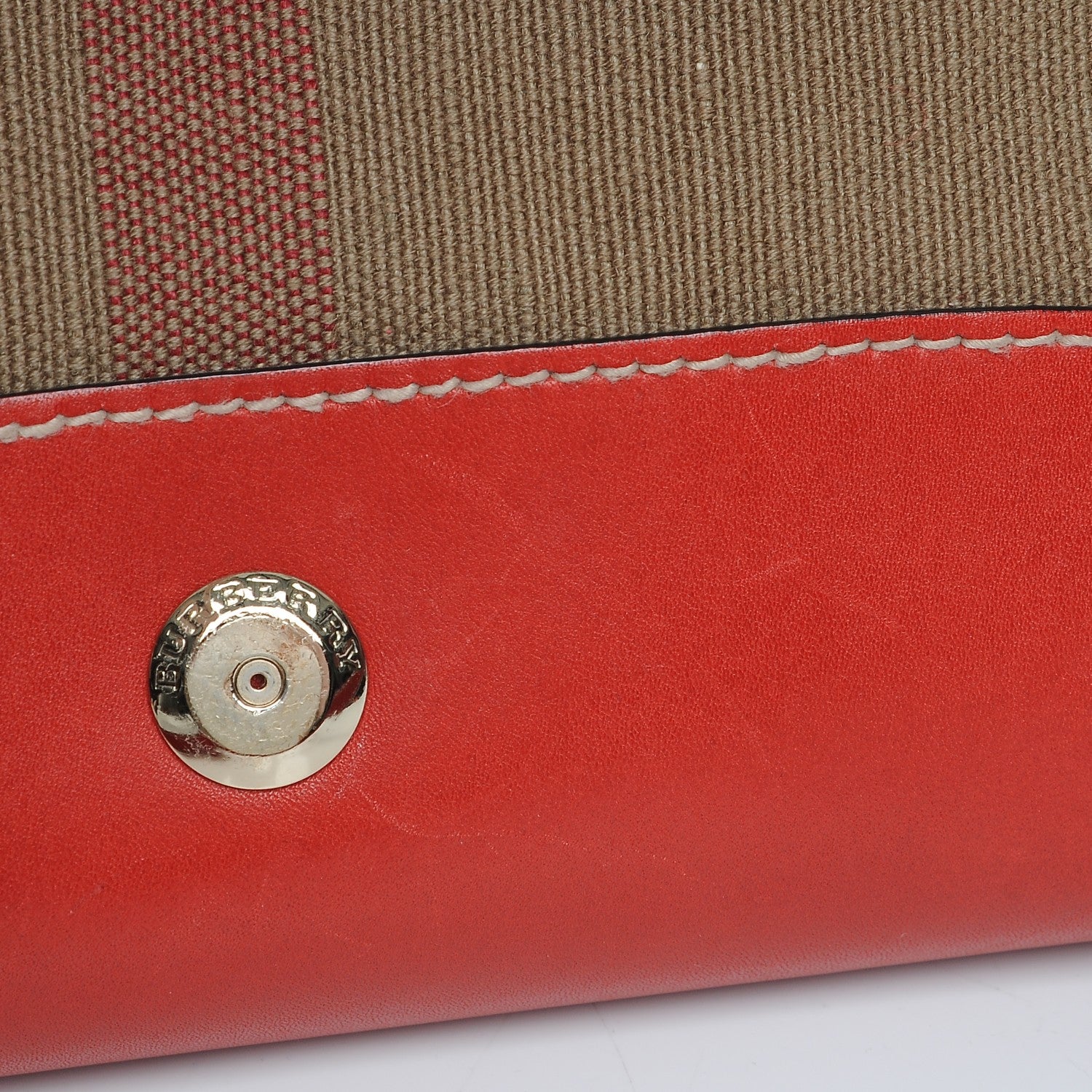 Burberry Canvas House Check Small Henham Crossbody Red 9 of 10