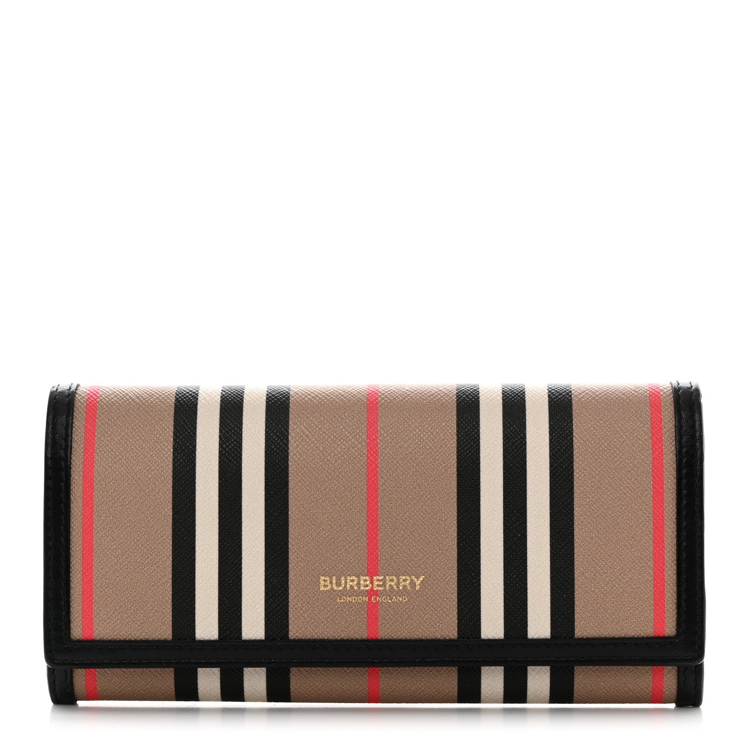 Burberry E-Canvas Icon Stripe Halton Continental Wallet Archive Beige 1 of 7