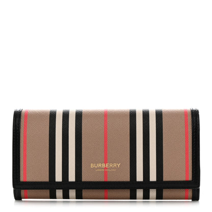 Burberry E-Canvas Icon Stripe Halton Continental Wallet Archive Beige 1 of 7