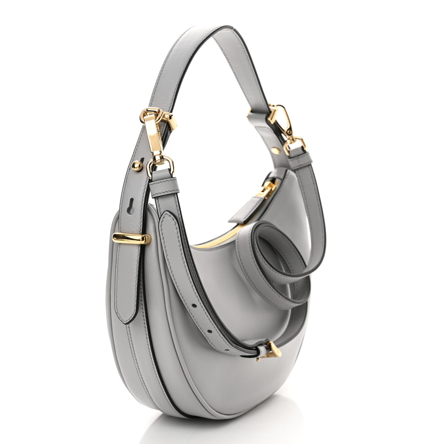 Soft Calfskin Arque Shoulder Bag Ardesia