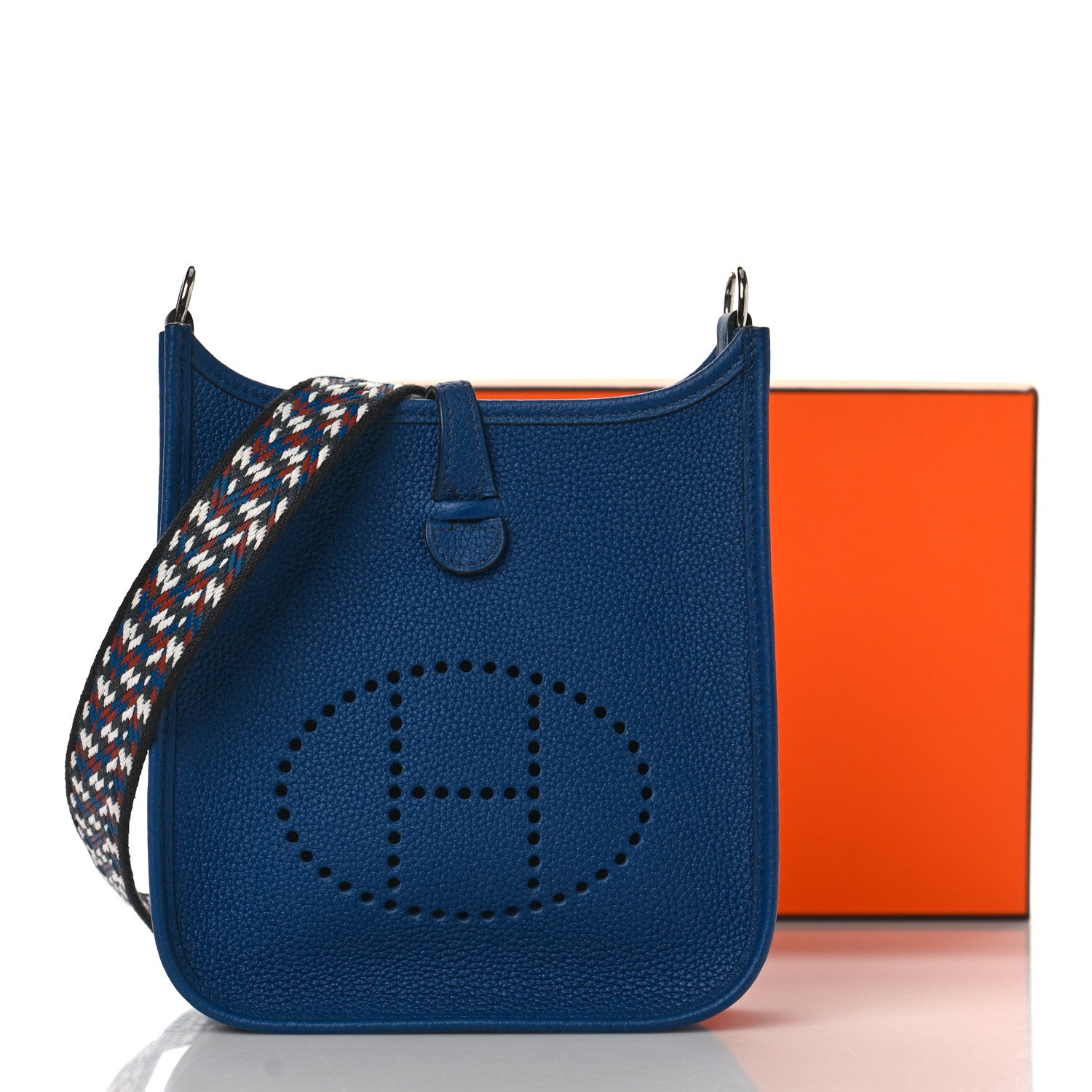 Hermes Taurillon Clemence Zigzag Evelyne TPM Bleu Saphir Bleu Zellige Indigo Black 9 of 9