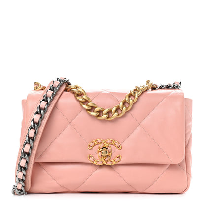 Chanel Goatskin Quilted Medium Chanel 19 Flap Light Pink 1 of 9