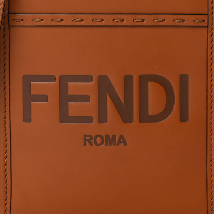 Fendi Vitello King Plexiglass Logo Embossed Mini Fendi Sunshine Shopper Tote Cuoio 8 of 12