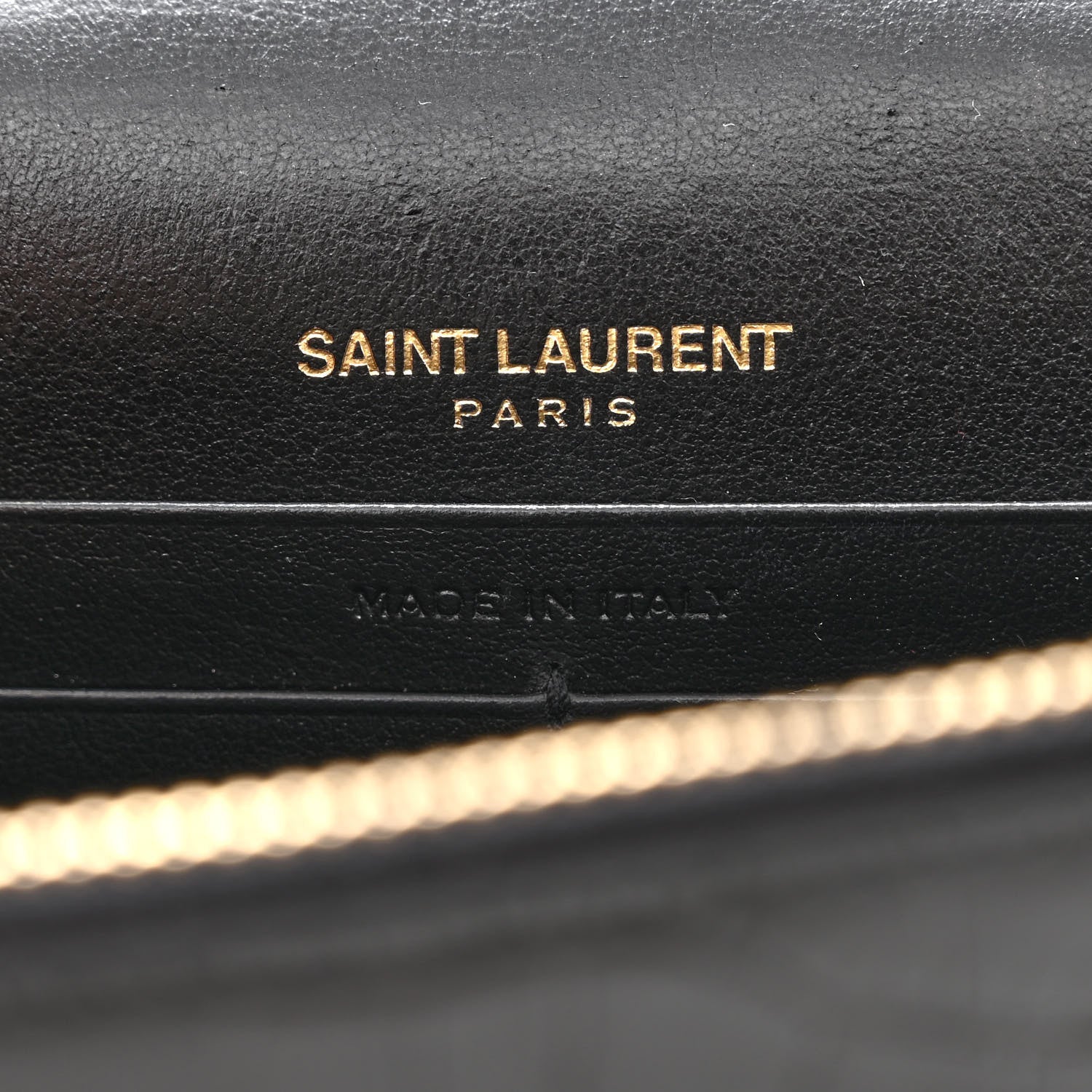 Saint Laurent Calfskin Crocodile Embossed Kate Monogram Tassel Chain Wallet Black 6 of 10